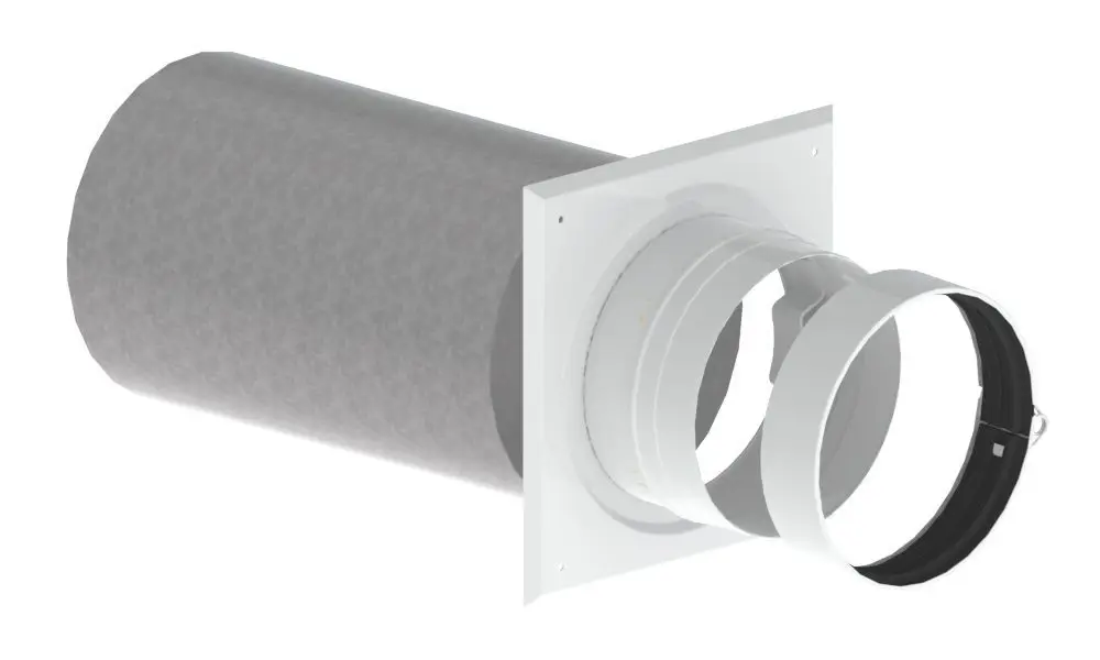Schornsteinanschlussstück mit zylindrischer Form und mehreren Ringen zur Verbindung, hergestellt von Remeha, zur Installation in Heizsystemen.